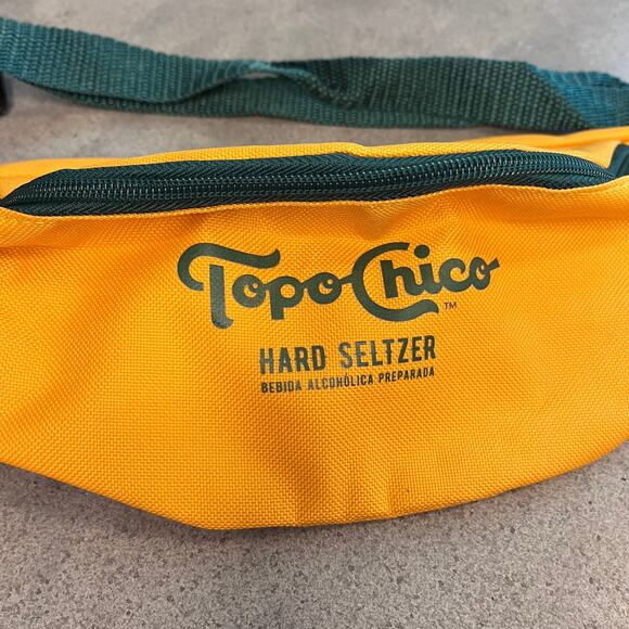 Topo Chico Hard Seltzer Yellow green fanny pack belt bag boho hipster NEW purse - Picture 2 of 4